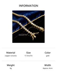 1 件时尚优雅休闲风格铜白金镀层 CZ 镶嵌 3 毫米串珠手链，适合女性派对日常装扮，价格实惠的节日珠宝礼物 - 圓形 - 查看 23