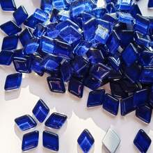 100pcs Rhombus Glass Mosaic Tiles - Premium Craft Decorative Pieces For Creative Art, Painting, Handmade Jewelry, And DIY Projects