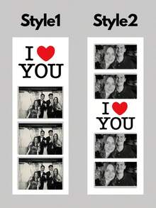 个性化照相亭照片打印、婚礼照相亭卡片、婚礼装饰、婚礼、结婚礼物、书签、情人节礼物、情侣照、定制照片条、个性化照相亭家庭照片纪念品、装饰 - 彩色 - 查看 3