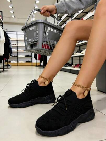 Zapatos De Malla Transpirable De Mujer De Moda, Zapatos Suaves Y Cómodos Tejidos Voladores, Zapatillas Deportivas Casuales Versátiles Al Aire Libre Para Mamá, Zapatos Para Correr