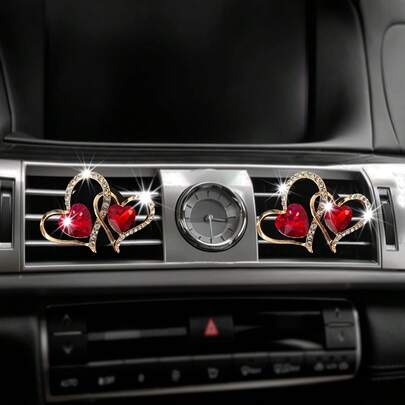 1 pieza Clip de fragancia en forma de corazón para rejilla de ventilación del coche, difusor de fragancia para decoración del automóvil