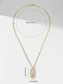 1件经典欧式铜质守护天使瓜达卢佩圣母玛利亚吊坠项链，限量版，适合作为圣诞节/感恩节/万圣节/母亲节/情人节礼物送给情侣/朋友/教父母，也适合天主教初领圣体、日常及节日佩戴祈祷。 - 金黃色 - 查看 10