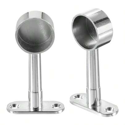 Sourcing Map 2Pcs 82-105mm Closet Rod Support Bracket Rod Holder Wardrobe Accessories Clothes Rail Seat For Bedroom Bathroom Silver