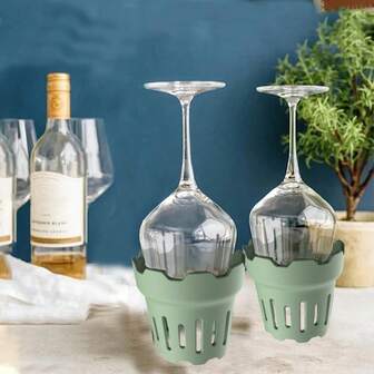 Multi-Slot Independent Silicone Cup & Bottle Drying Rack - Air-Drying Design For Hand-Washed Drinkware