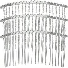 Peines De Alambre Metlico Para El Cabello - 3 Piezas De 20 Dientes Con Alambre Trenzado Para Velo De Novia Para Mujer Accesorios Para Cabello Fino - inicial - Ver 1