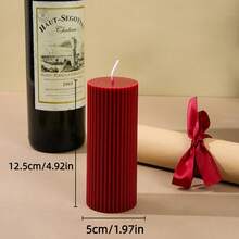 1pc 5-20cm Nordic Red Gear Cylinder Candle, Soy Wax Candle, Wedding Decoration, Perfect Gift For Best Friends, Home Decor Item, Suitable For Daily Use, Proposal Occasions, Party Celebrations, Relaxation Meditation, Birthday Gifts, Photography Props, Emergency Lighting Tool - Multicolor - View 11