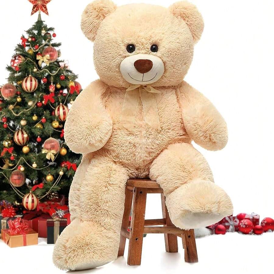 MorisMos Giant Teddy Bear Stuffed Animal 3 Ft, 36 In Large Teddy Bear For Baby Shower Decor, Soft Big Stuffed Animal Plush Toy For Kid Birthday Christmas Girlfriend Valentines Gift,Beige/Cream - 淺黃 - 查看 1
