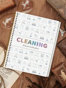 A5 ADHD Cleaning Planner Notebook - Weekly/Monthly Cleaning Schedule And Checklist, Suitable For Home Organization, Back To School Supplies, And Office Supplies