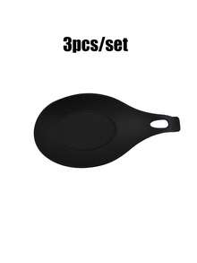 3件套硅胶勺托，易于清洁，耐热厨房用具勺架，厨房好帮手，适用于餐桌，隔热材质，柔软手柄，创意餐具垫，简约设计 - 彩色 - 查看 13