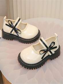 春季新款婴儿鞋，女童公主时尚软底鞋，时尚小皮鞋，幼儿软底婴儿鞋 - 米色 - 查看 3