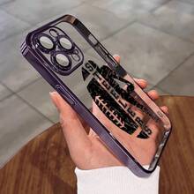 Funda para teléfono compatible con iPhone 17 Air/16e/15/14/13/12/11, Pro, Pro Max, Plus, exquisita artesanía de electrochapado, viene con película para lente para protección contra arañazos y polvo, panel trasero transparente de alta definición - Negro - Ver 4