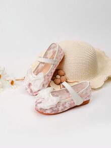 1双春季女式/学生舒适系带平底鞋，婴幼儿鞋，时尚童鞋，幼儿系带布鞋，小女孩玛丽珍平底布鞋，婚礼花童平底鞋 - 白色 - 查看 9