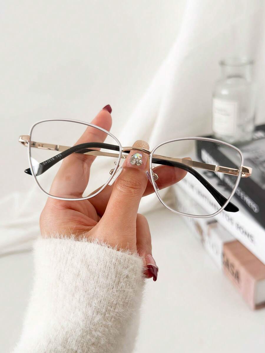 MELINDA FASHION Women's Metal Eyeglass Frames - trắng - Xem 1
