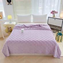 Coperta in pile di flanella a doppio strato spessa, coperta per divano, ufficio, pisolino, calda coperta in taffetà, coperta scialle per dormitorio, lenzuolo - Waffle - Marrone - Visualizzare 7