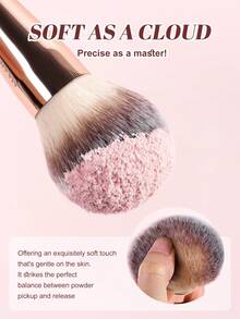 MAANGE 7/12pcs Makeup Brush Set, Including Foundation Brush, Blush Brush, Powder Brush, Eyeshadow Brush, Concealer Brush, Highlighter Brush, Eyebrow Brush, Mascara Brush, Contour Brush, Highlighter Brush, Makeup Bag, Travel Makeup Brush Set For Women And Girls, Makeup Accessory Gift For Friends - Pink - View 8