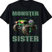 Monster Truck Sister Monster Truck Are My Jam Truck Lovers T-Shirt Hoodie - màu đen - Xem 1
