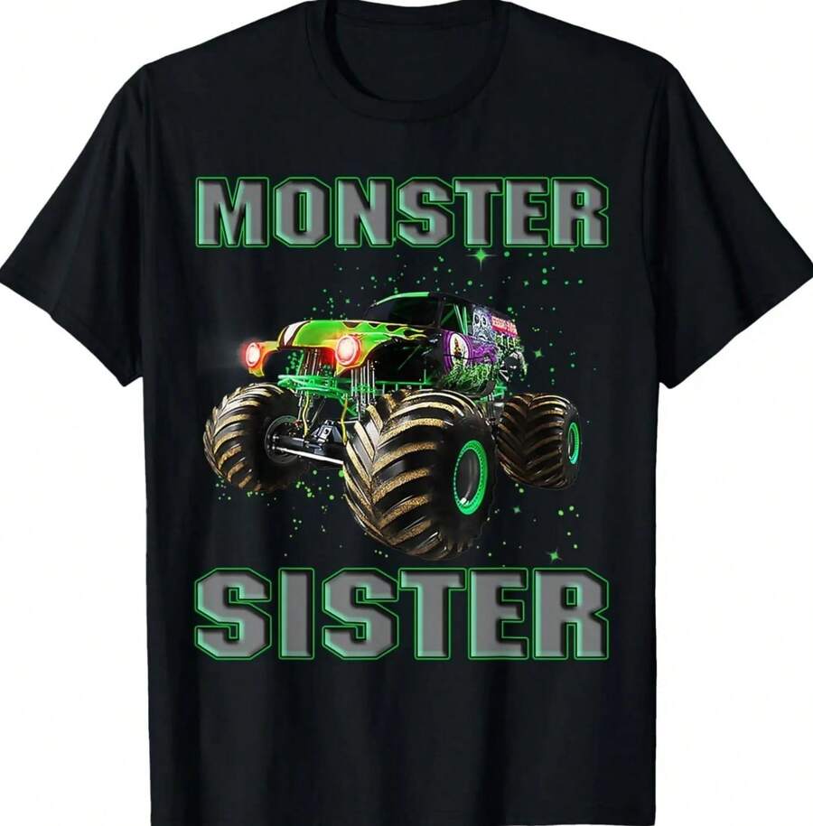Monster Truck Sister Monster Truck Are My Jam Truck Lovers T-Shirt Hoodie - màu đen - Xem 1