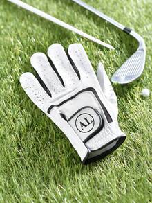 Customized Golf Gloves, Christmas Gift, Gift For Golfers, Genuine Leather Golf Gloves, White Golf Gloves, Customized Letter Combination Golf Gloves, Golf Accessories - Multicolor - View 5