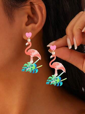 一对彩色虎鲸亚克力吊坠耳环，可爱海洋动物吊坠耳环，海洋风格首饰，适合女性，海滩度假，日常穿搭，送给海洋爱好者的礼物