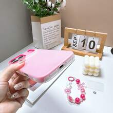 New Matte Pink 2-In-1 Phone Case + Butterfly Heart Bracelet Phone Case, Compatible With Apple 15 Pro Max/14/15 Pro/14 Pro Max/ 13/16 Pro/17, S25/S24/S23/A56/A36, And Other Phone Models - Hot Pink - View 8
