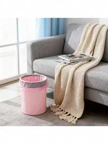 1 rollo de 50 bolsas de basura para baño duraderas y ligeras; 1 paquete de bolsas de basura pequeñas de color rosa; bolsas de basura desechables adecuadas para oficinas y botes de basura domésticos; bolsas de plástico para la cocina, la sala de estar y el uso doméstico - Multicolor - Ver 7