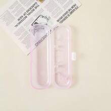 1 pieza Caja de almacenamiento de cepillo de dientes eléctrico de unicolor, Estuche de viaje para cepillo de dientes semi-transparente, Caja de almacenamiento portátil para cepillo de dientes eléctrico, Estuche de viaje de plástico portátil de repuesto para cepillo de dientes eléctrico, Adecuado para viajes, Soporte de cepillo de dientes de plástico transpirable, Adecuado para el hogar, viajes, negocios, camping, caja de almacenamiento, decoración del baño del hogar, verano - Multicolor - Ver 1