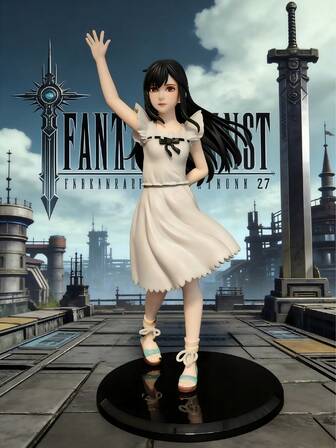 1pc Tifa Cute Figure, Collectible Decoration Suitable For Car/Desk/Home, Made Of PVC Material, Can Be Used As Statue Or Fan Gift/Collectible