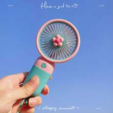Cartoon Rabbit Handheld Fan, Cute Ear Fan, Simple Electric Handheld Fan, USB Rechargeable Fan, Random Color Shipping, Creative Handheld And Desktop Fan, Adorable Design, Summer Must-Have - Japan A Type Plug(100V) - View 3