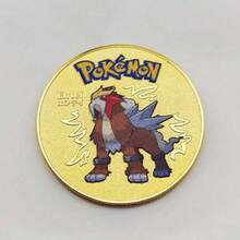 pokemon 1/4枚宝可梦纪念镀金币，双面高浮雕宝可梦卡通收藏币，镀金新奇币，决策币，指示币，送给朋友或爱人的最佳节日礼物（硬币厚度2.5毫米）