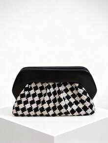 ENBEI BAIZE Elegant Striped Color Block Clutch - Large Capacity Cosmetic Bag, Durable Multifunctional Women's Beach Bag, Summer Wallet, Elegant Ladies' Bag, Suitable For Daily Use And Festive Occasions, Mother's Day Gift, Wedding Season Souvenir Bag, Fashionable Women's Clutch - Multicolor - View 15