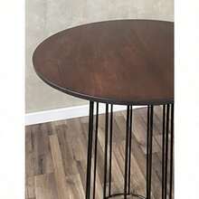 Mesa Periquera de pedestal circular Capri en color nogal y base negra con medidas de 60 o 70cm de diámetro y 100cm altura. - Multicolor - Ver 2