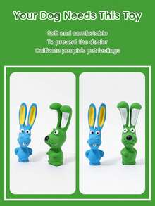 New Pet Rabbit/Dog Chew Toy, Sound-Emitting Rubber Pet Toy, Cute Pet Teeth Cleaning Interactive Chew Toy, Pet Supplies - Multicolor - View 4