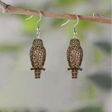 Woodpecker Earrings Are Retro And Fashionable. Made Of Flat Acrylic They Stand On Branches. Woodpecker Earrings Are Suitable For Parties, Weddings And Casual Wear. - Multicolor - Ver 3