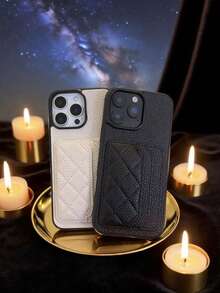 Litchi Texture Protective Phone Case Compatible With Iphone 13 Pro Max, 14 Pro Max, 15 Pro Max, 16 Pro Max, 17 Pro Max, Anti-Drop - Black - View 4