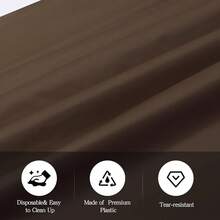 Brown 6 Pack Plastic Table Cloth 54\ X 108\, Disposable Tablecloths Rectangle Table Cover, Plastic Tablecloths For Parties,Rectangle,Brown - 棕色 - 查看 5