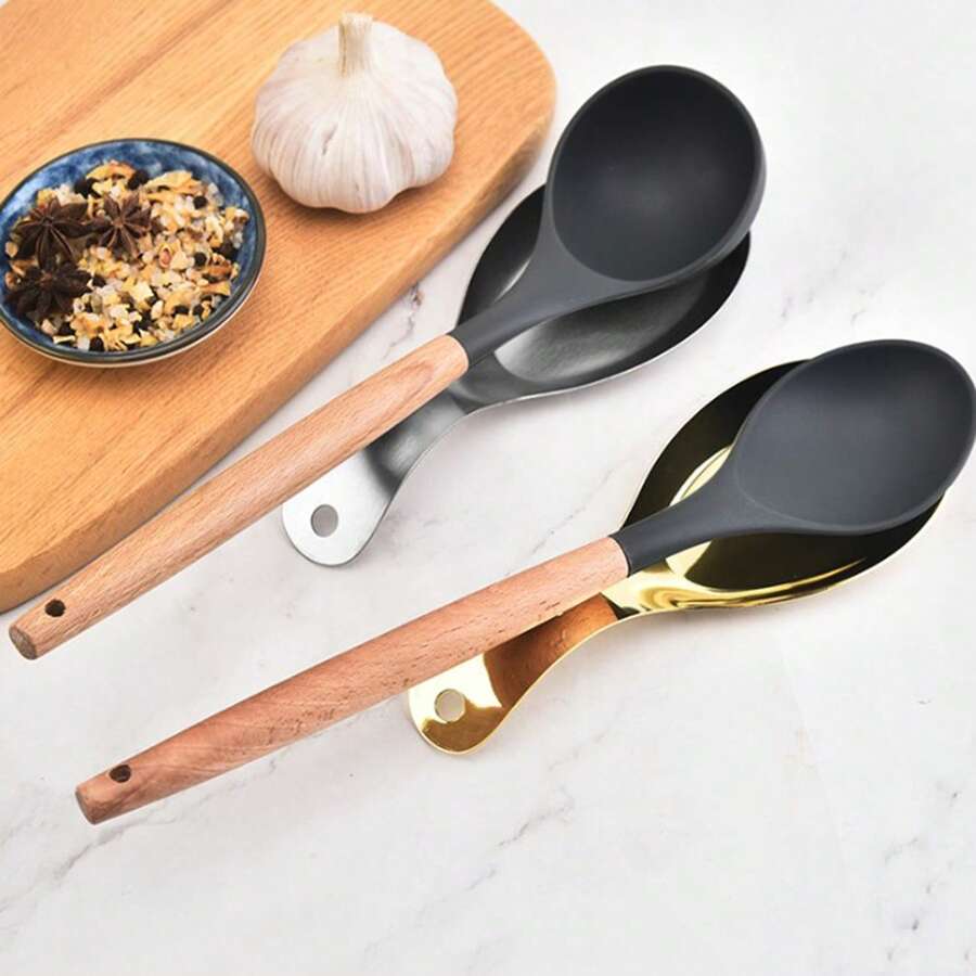 1/3pcs Stainless Steel Fish Shaped Spoon Rest, Food Clip, Hot Pot Spoon Holder Tray, Kitchen Utensil Rack, Buffet Spoon Stand Set, Christmas Gift, Back To School - Silver - View 1