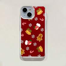 La funda para teléfono con espejo y diseño de pan de jengibre festivo también funciona como espejo y es compatible con  17,  16 Pro Max,  15 Pro Max,  13 y  12. Fabricada en TPU, ofrece protección contra golpes y caídas. Es un regalo ideal para familiares, amigos, celebraciones navideñas, novios/novias, Navidad, citas o cumpleaños. - Plateado - Ver 6