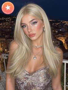 FIVE STARS 13*4 HD Lace Front Transparent And Breathable Wigs For Women Glod 26-Inch Long Curly Hair No Bangs,Heat-Resistant Synthetic Hair,For Cosplay,Festival,Halloween Costume,HOT - Gold - View 1