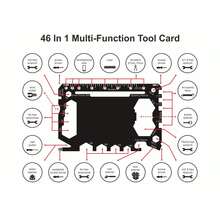 46-In-1 Stainless Steel Multifunctional Survival Repair Tool Card, Portable & Versatile For Outdoor Use