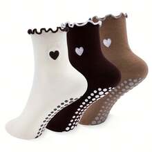 3 Pairs Pilates Non-Slip Crew Socks, Comfortable For Fitness, Yoga, Suitable For All Seasons - Multicolor - View 14