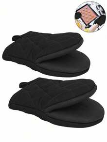 1pc/2pcs Heat Resistant Up To 500°F Kitchen Oven Mitts, Mini Oven Liners With Non-Slip Grip And Hanging Loop, For Baking, Cooking And Grilling (Black) - Multicolor - View 8