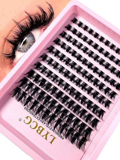 Manga False Eyelash D Curl 120 PCS Lash Clusters Wispy Cluster Eyelash Extensions Puffy Individual Lashes 9-16mm Waterproof Natural Lash Extension DIY Cluster Lashes With Soft Thin Band For Parties, Festivals Strip Lashes,Lashes,Eyelashes,Fake Lashes-3