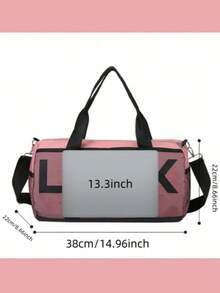 1pc Multi-Color Nylon Versatile Zipper Closure Sports Gym Bag, Shoulder Bag, Handbag, Crossbody Bag, Travel Bag. Front And Side Design With Convenient Storage Mesh Pockets. Adjustable And Detachable Shoulder Strap, Smooth Zipper Closure. Large Capacity To Hold Magazines, Laptops, Umbrellas, Water Bottles And Other Daily Necessities