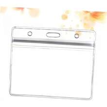 Porta Credenciales Para Oficina y Escuela, Tamao 100x85 Mm, Plstico Transparente, Paquete De 10 Unidades, Diseo Horizontal, Resistente Al Agua, Uso Diario Para Identificacin - Transparente - Ver 4