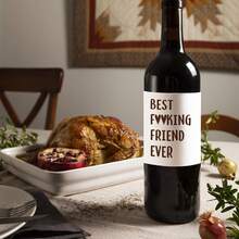 1pc/3pcs/5pcs Of Best Friend Wine Bottle Stickers, Perfect Gifts For Best Friends, Fun Birthday Wine Labels, Ideal For Birthday Parties And Celebrations, A Great Present For Your Best Friend And Close Friends - High Quality, Self-Adhesive - Multicolor - View 3