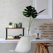 Printer StandsRelaxdays Soporte para Impresora Accesorio de Escritorio para Impresora HBT: 28 x 44 x 28 cm diseño Industrial Color marrón Oscuro/Negro - como en la foto - Ver 5