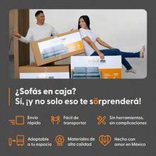 Sofá Seccional Modular 3 Plazas Beige + Pillow Pack Fácil de Ensamblar y Adaptable - Beis - Ver 8