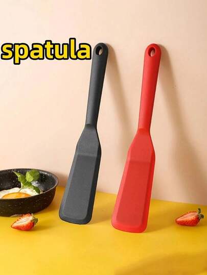 1pc Silicone Pancake/Omelette Spatula, Multifunctional High-Quality Silicone Scraper, Baking Tool, Steak Turner Clip, Egg Spatula Clip - Long And Thin Spatula For Perfect Pancake And Omelette Cooking - Kitchen Cooking Tool, Heat-Resistant Butter Scraper, Mixing And Baking Tool, Ideal Gift For Back To School, Campus Return, Graduation Season