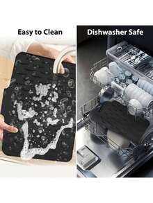 1pc Kitchen Non-Slip Silicone Drainage Mat, Multi-Purpose Heat-Resistant Mat, Non-Slip, Quick-Drying, Dishwasher, Suitable For Kitchen Countertop Protection And Pot/Dish Rack, Kitchen Essential | Modern Kitchen Mat | Durable Kitchen Utensil, Built-In Drainage Design, Heat-Resistant And Easy To Clean, Suitable For Countertop, Sink, Refrigerator, Etc. [Please Check Size Carefully] - Multicolor - View 7