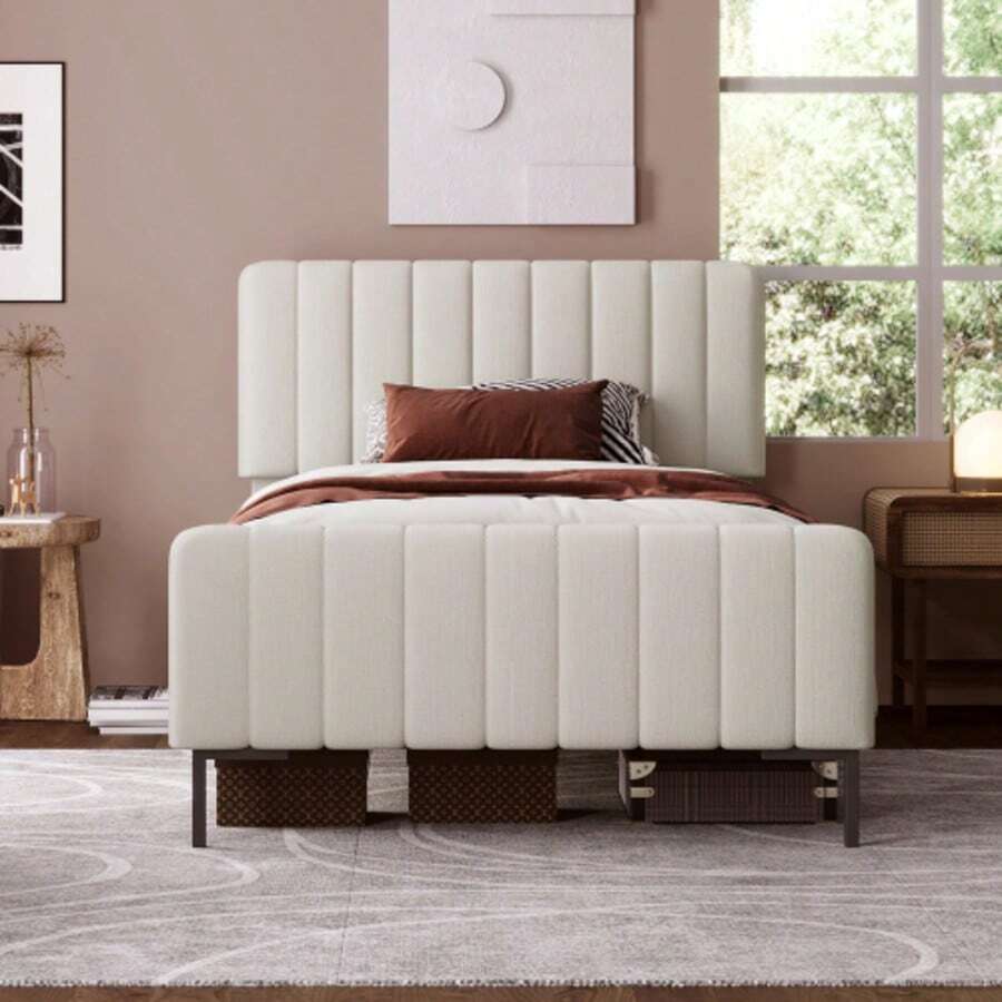 Bed Frames - Gray+Beige - View 1